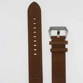 LEATHER STRAP TBL BROWN 22MM STL BUCKLE
