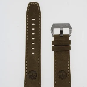 LEATHER STRAP TBL BROWN 24MM STL BUCKLE