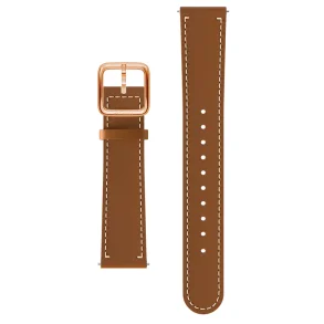 LEATHER STRAP 18MM BROWN, WHITE STITCHING