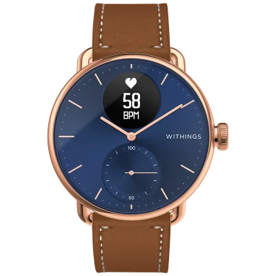 LEATHER STRAP 18MM BROWN, WHITE STITCHING