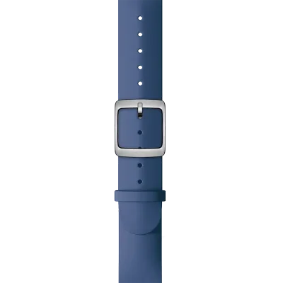 SILICONE STRAP 18MM NIGHT BLUE,SILVER BUCKLE