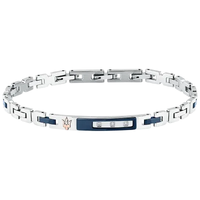 MASERATI DIAMONDS BRACELET SS RG BLUE  JM125ATY22