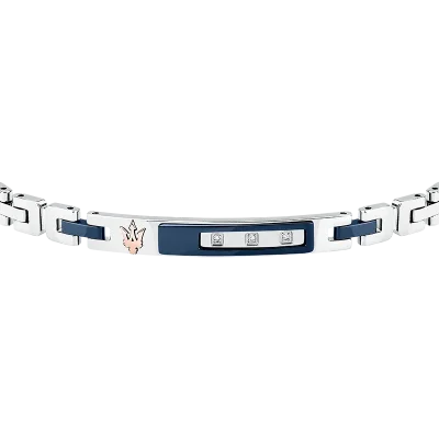 MASERATI DIAMONDS BRACELET SS RG BLUE  JM125ATY22