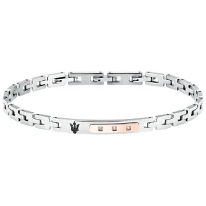 MASERATI DIAMONDS BRACELET SS RG BLACK JM125ATY23
