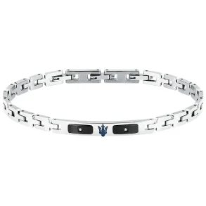 MASERATI DIAMONDS BRACELET SS BLACK BLUE JM125ATY24