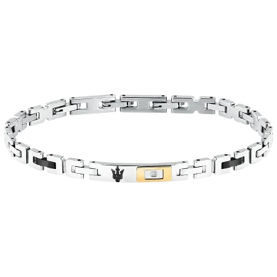 MASERATI DIAMONDS BRACELET SS YG BLACK JM125ATY25