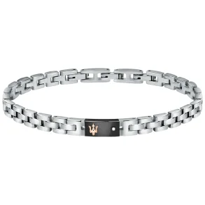 MASERATI DIAMONDS BRACELET SS BLACK   JM221ATY05