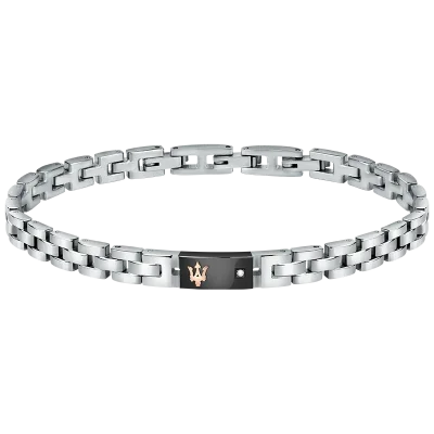 MASERATI DIAMONDS BRACELET SS BLACK   JM221ATY05