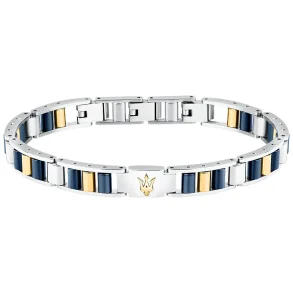 MASERATI CERAMIC BRACELET SS YG BLUE JM225ATZ54