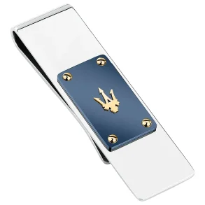 MASERATI ICONIC MONEY CLIP SS YG BLUE JM225AVD92