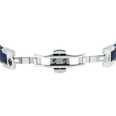 MASERATI LEATHER BRACELET SS BLUE 7.5X6.5CM JM2269LA02