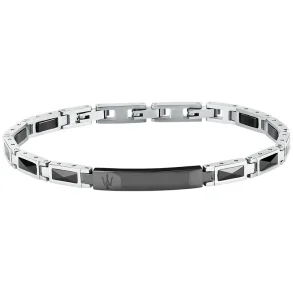 MASERATI CERAMIC BRACELET SS BLACK 18+3.5CM JM226ATZ79