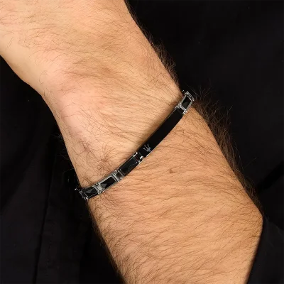 MASERATI CERAMIC BRACELET SS BLACK 18+3.5CM JM226ATZ79