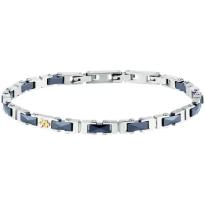 MASERATI CERAMIC BRACELET SS YG BLUE 18+3.5CM JM226ATZ82