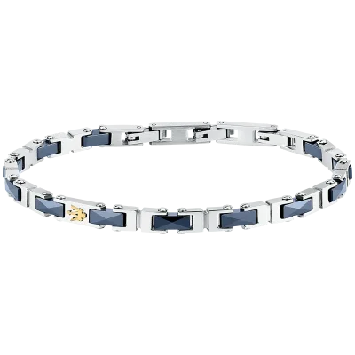 MASERATI CERAMIC BRACELET SS YG BLUE 18+3.5CM JM226ATZ82