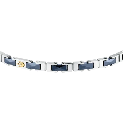 MASERATI CERAMIC BRACELET SS YG BLUE 18+3.5CM JM226ATZ82