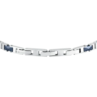 MASERATI CERAMIC BRACELET SS YG BLUE 18+3.5CM JM226ATZ82
