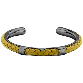 MASERATI LEATHER BANGLE SS DG YE 6.5X5.5CM JM226AVE39