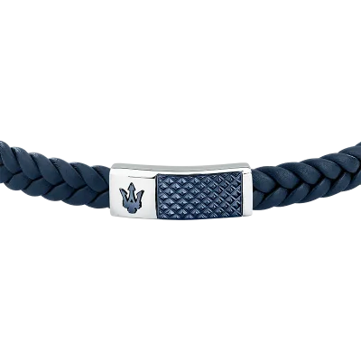 MASERAT RECYCLED LEATHER BRACELET SS BLUE  JM249IK01