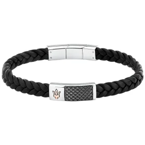 MASERATI RECYCLED LEATHER BRACELET SS RG+D.GUN JM424AVE26