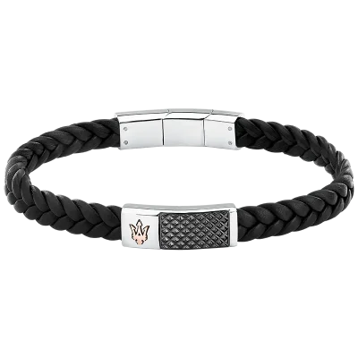 MASERATI RECYCLED LEATHER BRACELET SS RG+D.GUN JM424AVE26