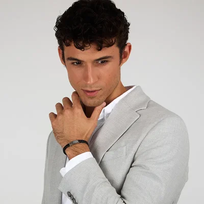 MASERATI RECYCLED LEATHER BRACELET SS RG+D.GUN JM424AVE26