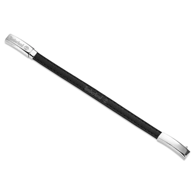 TIMBERLAND RECYCLED LEATHER BRACELET SS BLACK TDAGB0001601