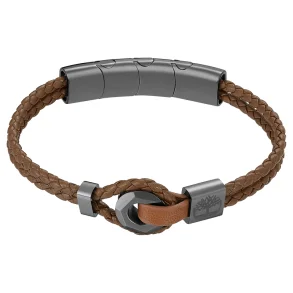 TIMBERLAND LEATHER BRACELET LIGHT BROWN TDAGB0002503